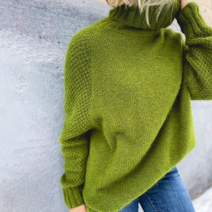 Pull à col roulé oversize à manches longues pour femme, pour l’hiver