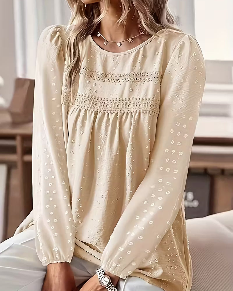 Gwen | Women's Long Sleeve Lace Detail Blouse