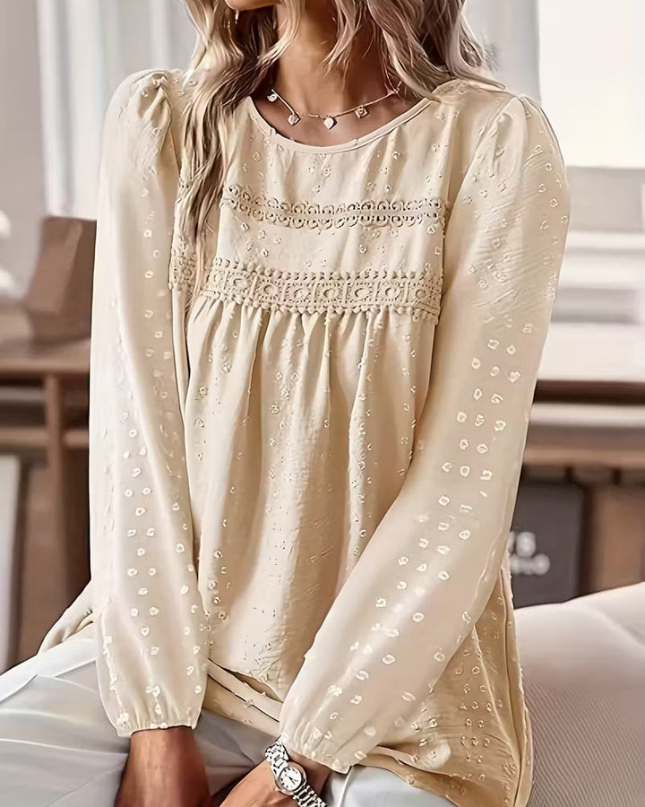 Gwen | Women's Long Sleeve Lace Detail Blouse