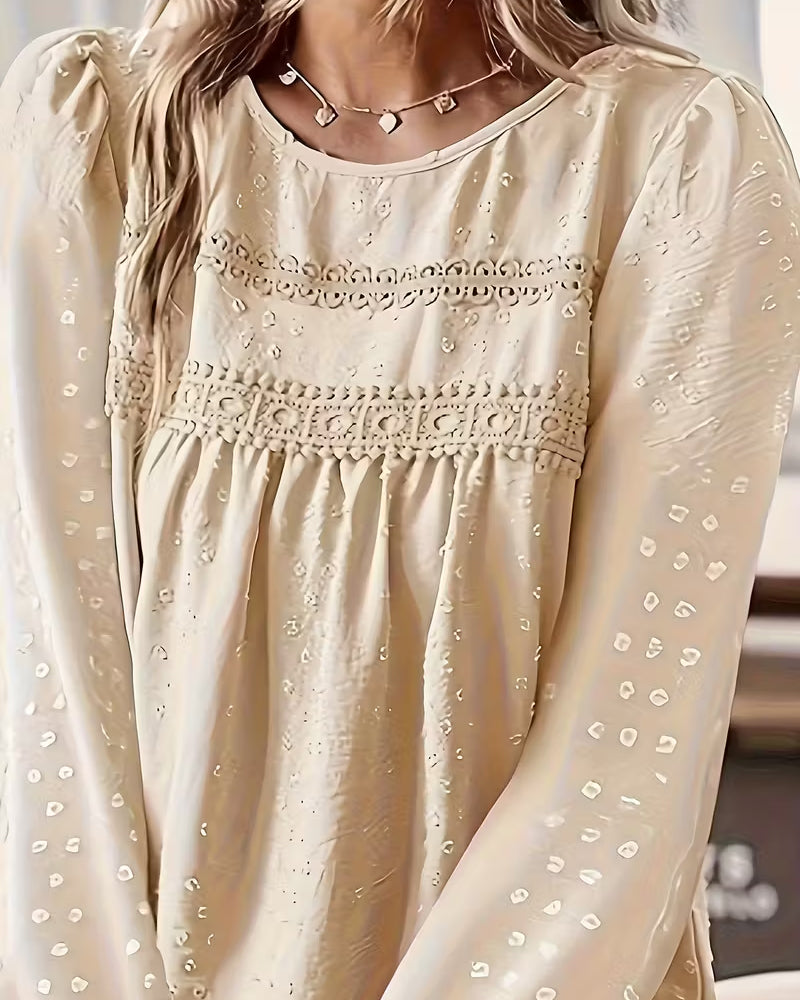 Gwen | Women's Long Sleeve Lace Detail Blouse