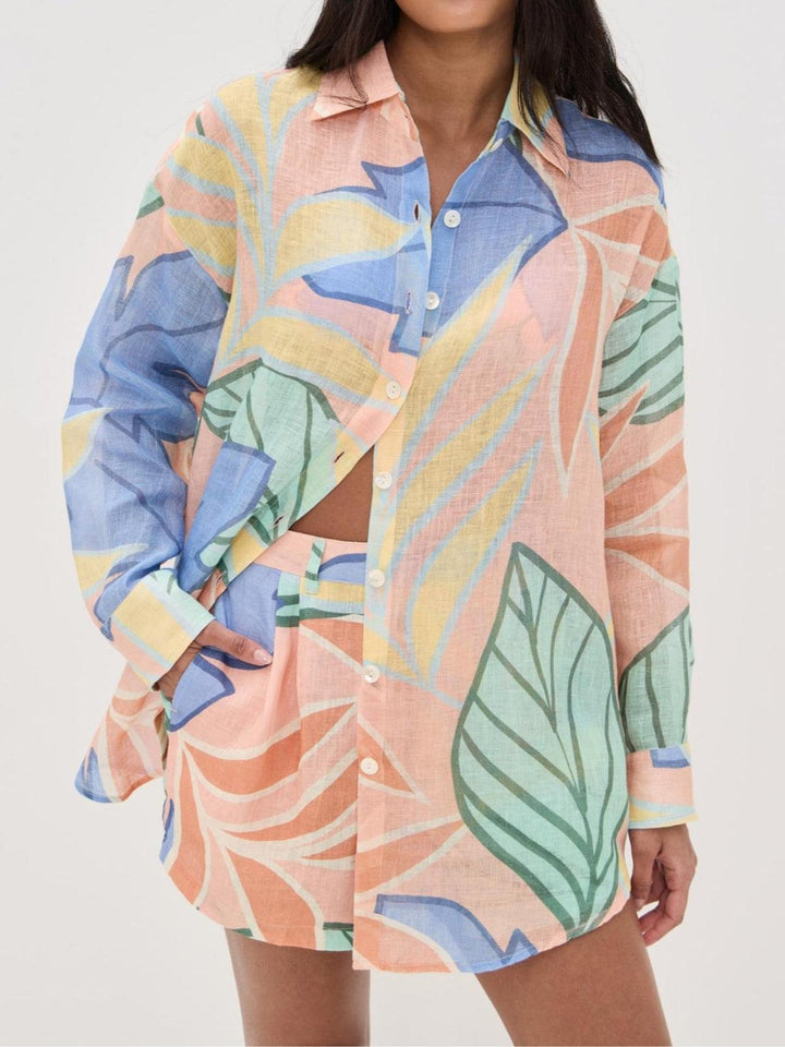 Harmony | Women's Floral Button-Down Two-Piece Outfit