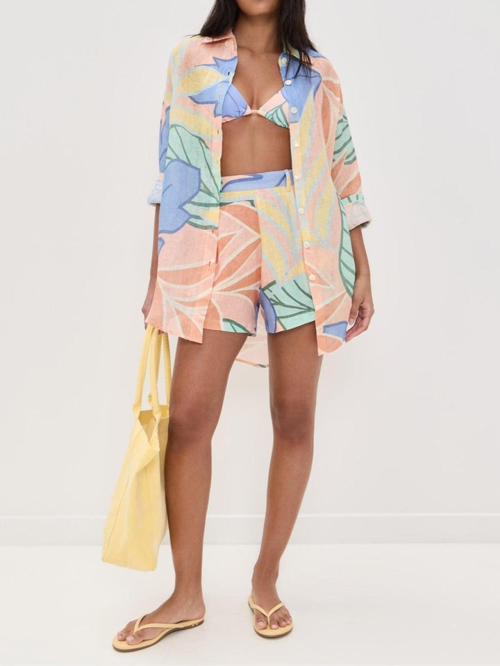 Harmony | Women's Floral Button-Down Two-Piece Outfit