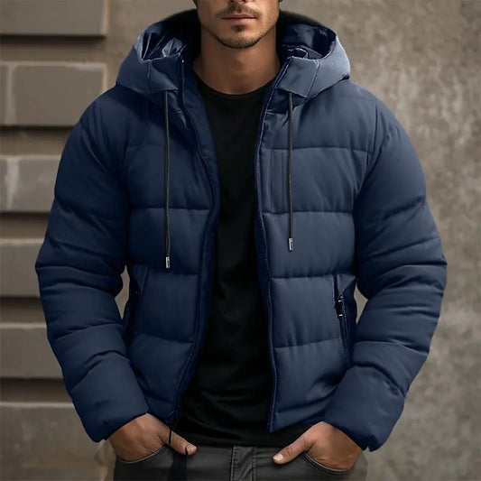 Gesteppte Herren-Winterjacke mit Stehkragen und warmer Isolierung