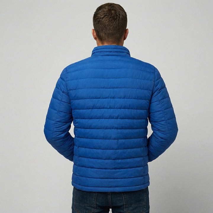 Men's Stylish Quilted Mid-Season Jacket with Stand-Up Collar