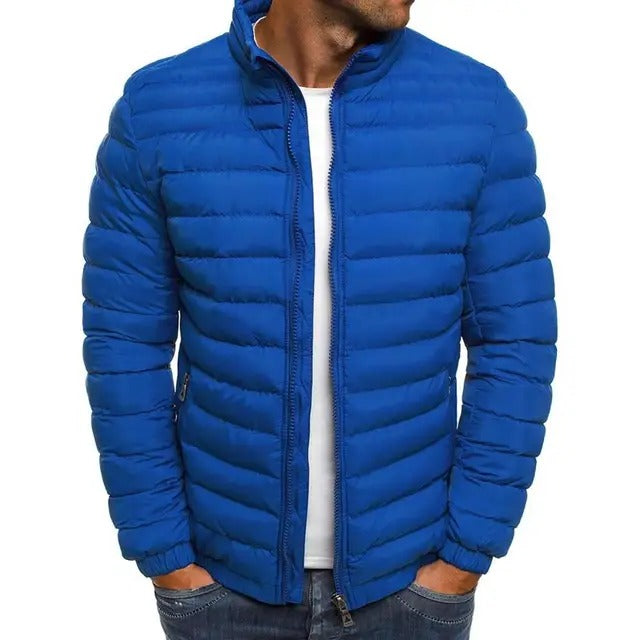 Men's Stylish Quilted Mid-Season Jacket with Stand-Up Collar