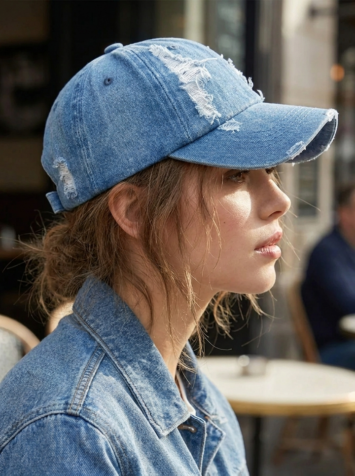 Women's Adjustable Strap Denim Sun Hat