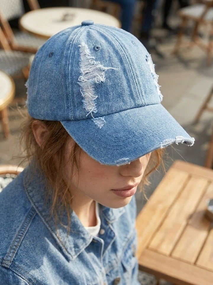 Women's Adjustable Strap Denim Sun Hat