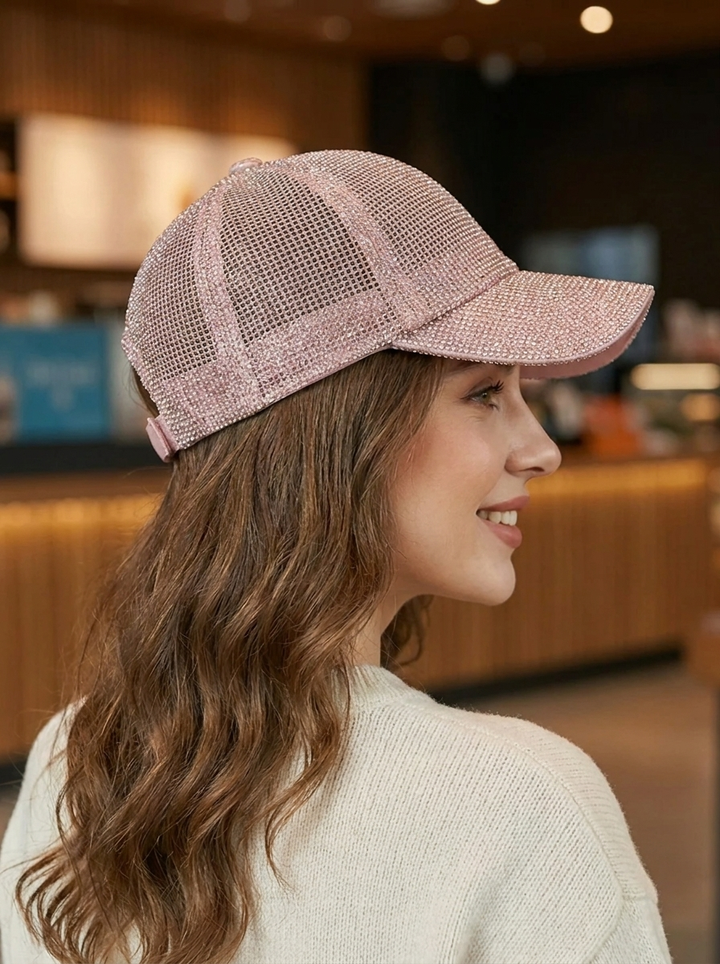 Women's Mesh Baseball Cap with Sequins