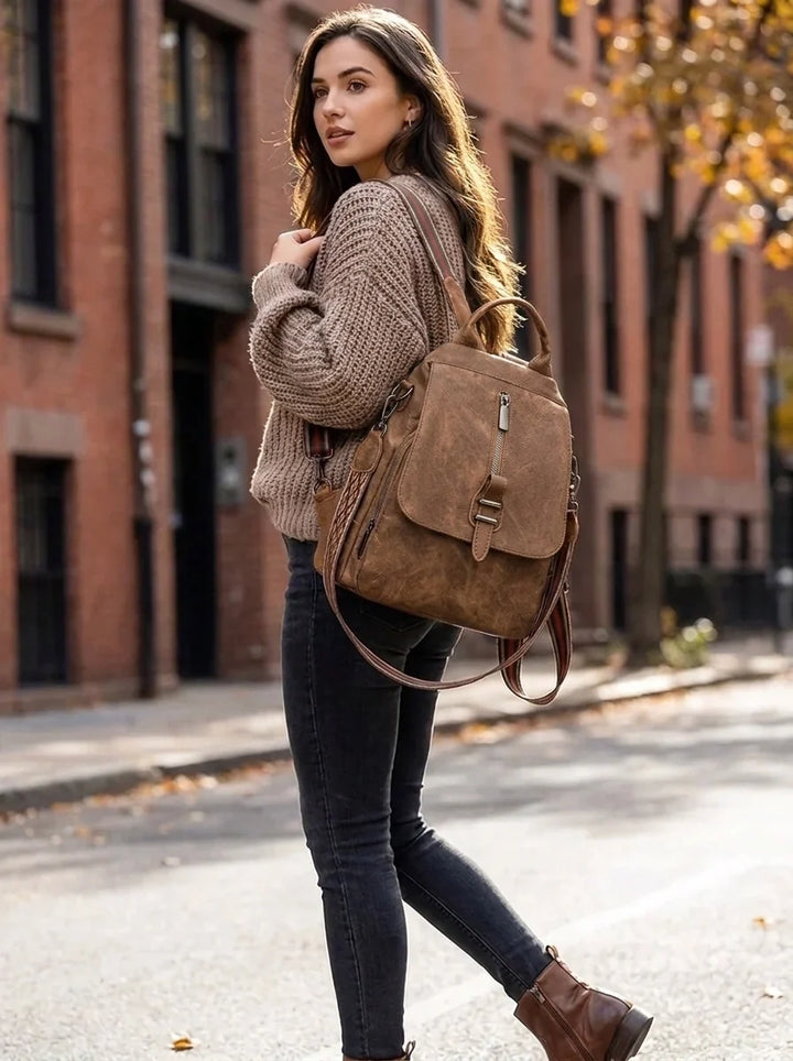 Women's Vintage Leather Backpack