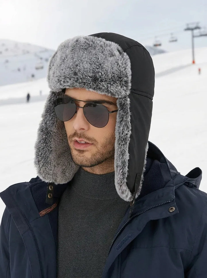 Men's Insulated Winter Hat with Ear Flaps, Waterproof & Windproof