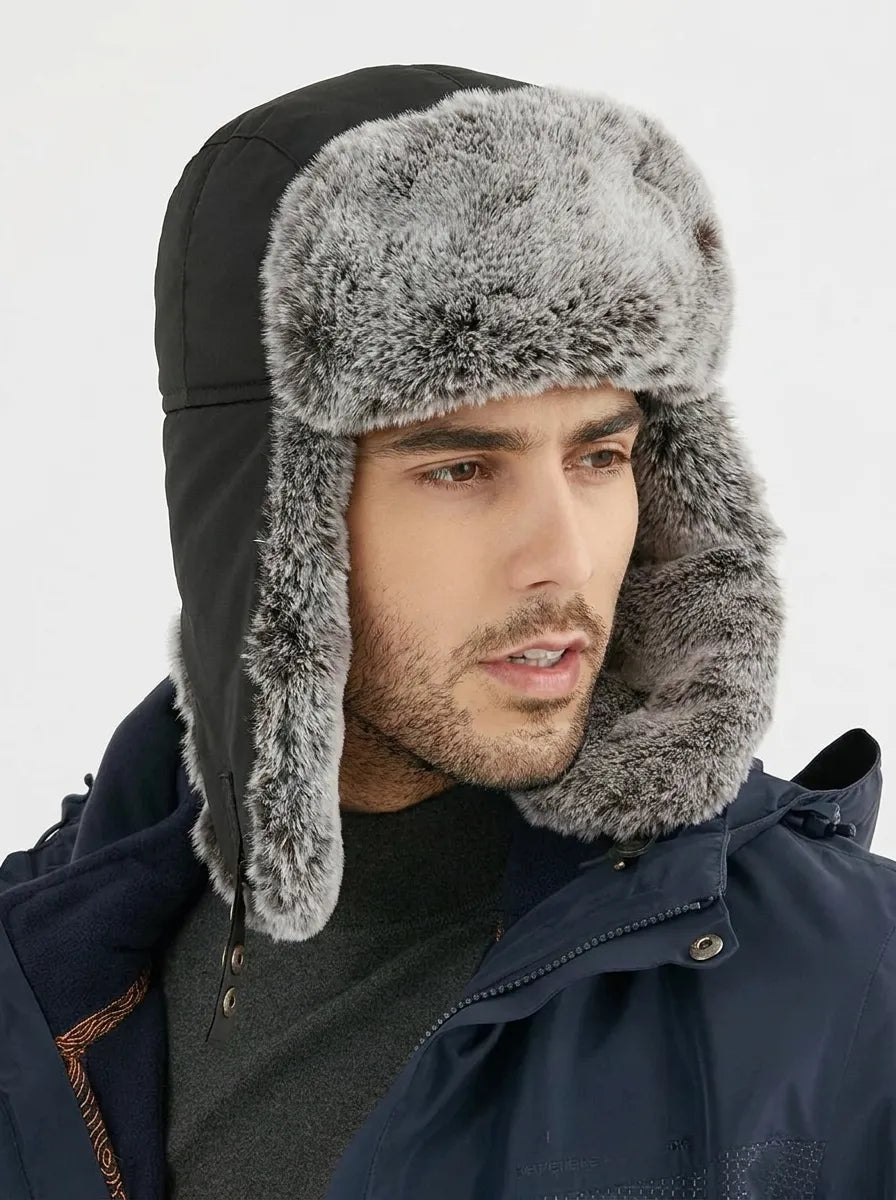 Men's Insulated Winter Hat with Ear Flaps, Waterproof & Windproof