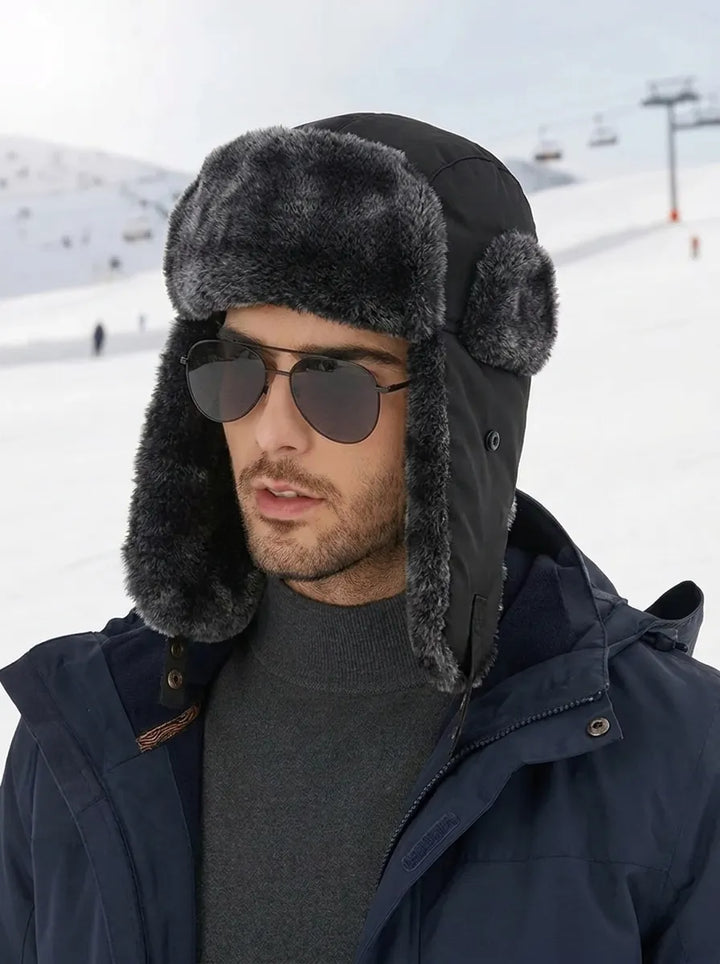 Men's Insulated Winter Hat with Ear Flaps, Waterproof & Windproof
