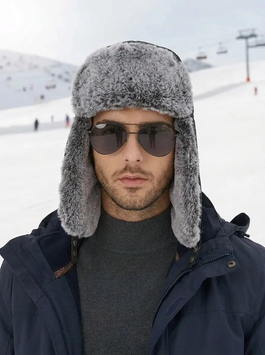 Men's Insulated Winter Hat with Ear Flaps, Waterproof & Windproof