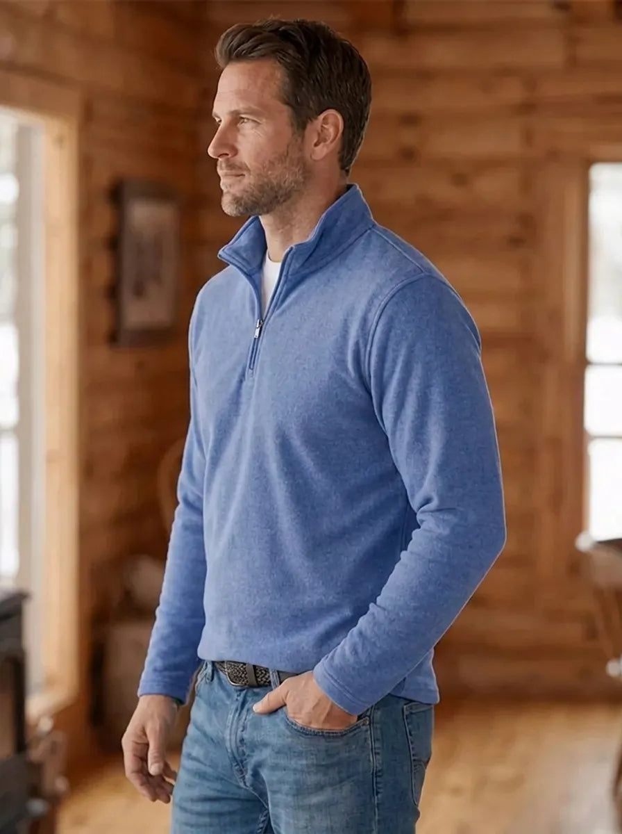 Men's Fine Knit Quarter Zip Sweater