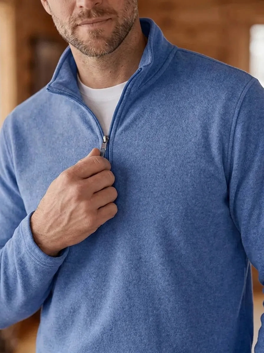 Men's Fine Knit Quarter Zip Sweater
