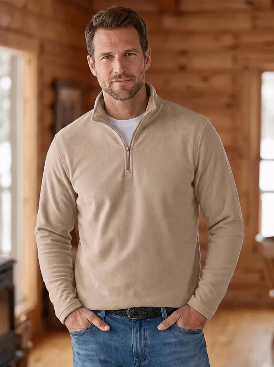 Men's Fine Knit Quarter Zip Sweater