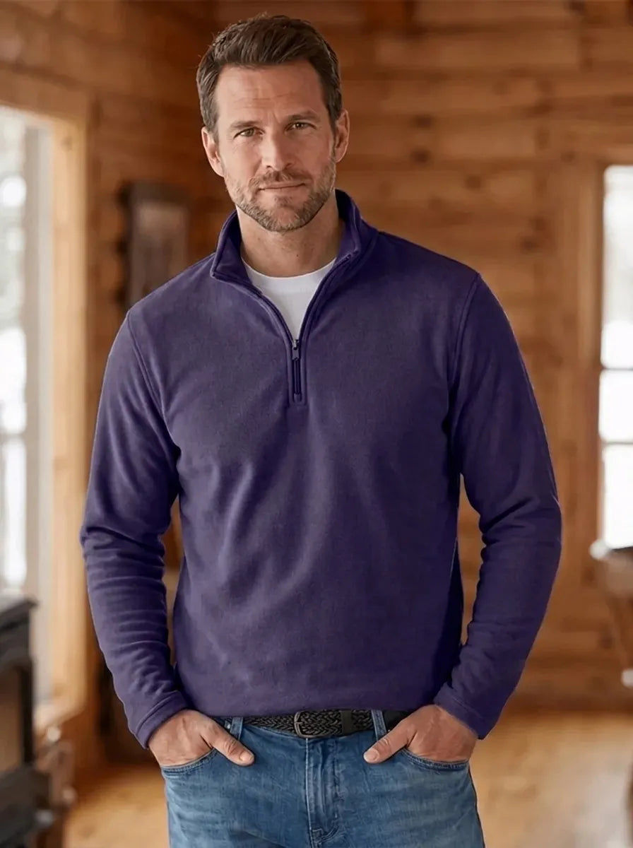 Men's Fine Knit Quarter Zip Sweater