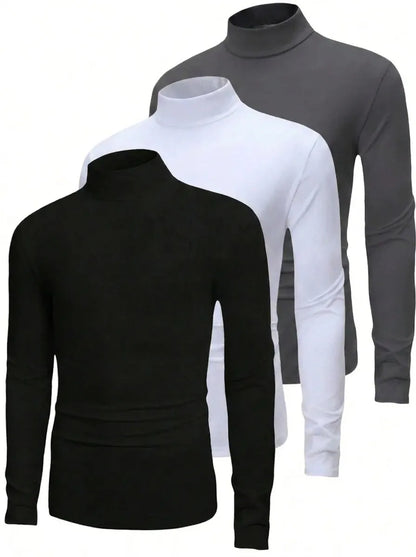 Herren-Rollkragenpullover im 3er-Pack - Weiche Winterstrickmode