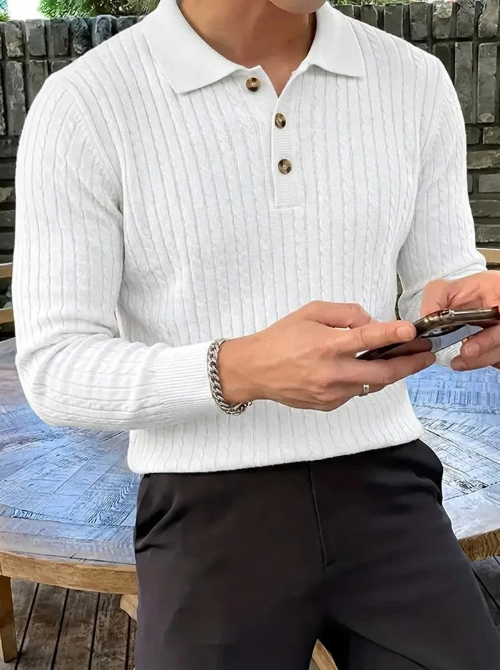 Men's Ribbed Knit Sweater Shirt