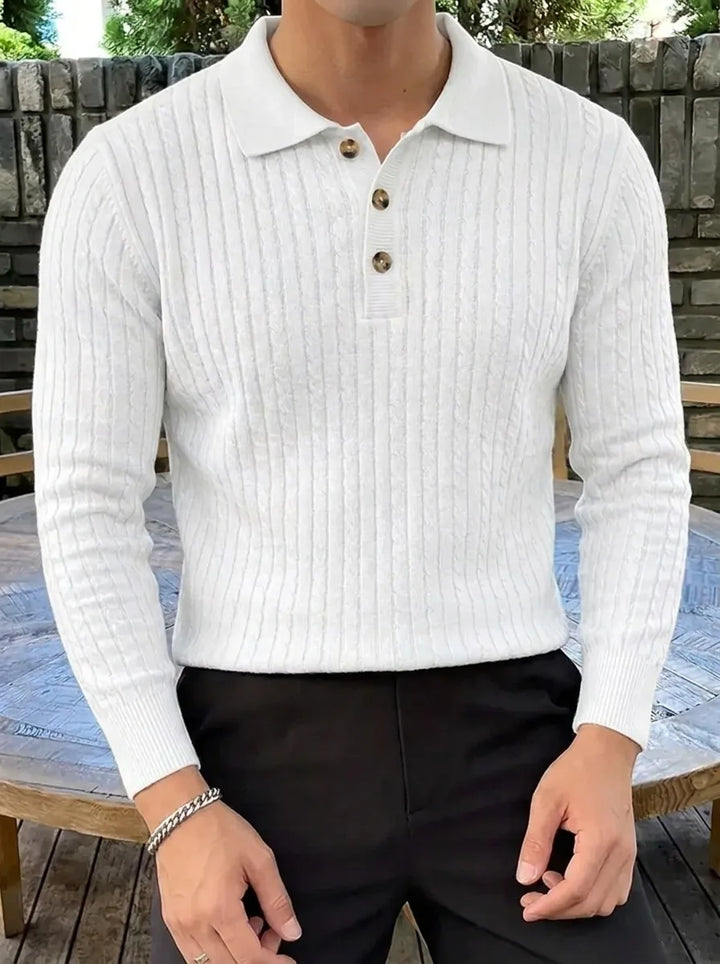 Men's Ribbed Knit Sweater Shirt
