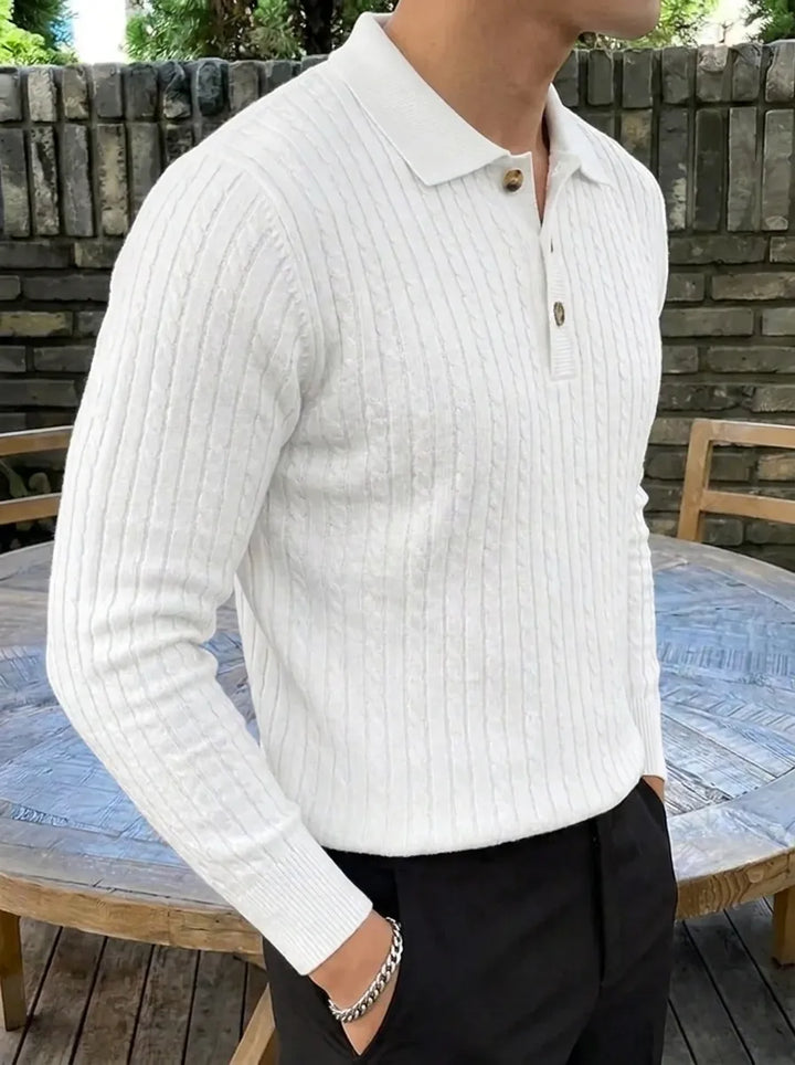 Men's Ribbed Knit Sweater Shirt