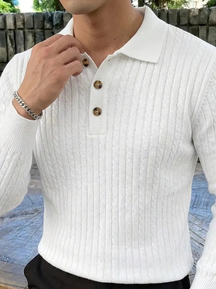 Men's Ribbed Knit Sweater Shirt