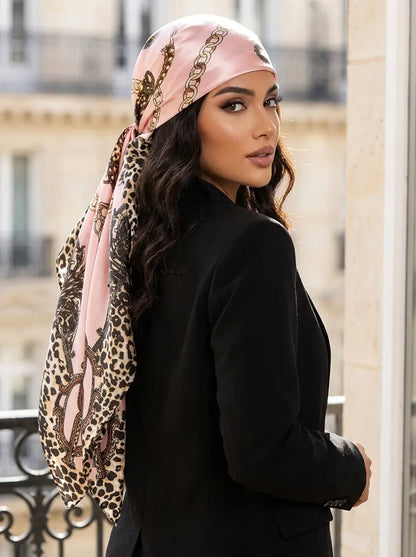 Écharpe en soie à imprimé animal pour femme - Style élégant et enveloppant, tout en douceur
