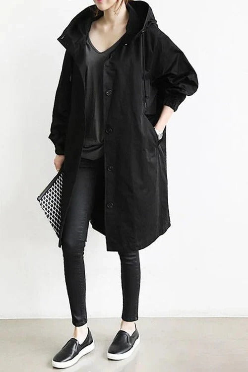 Women's Stylish Hooded Trench Coat