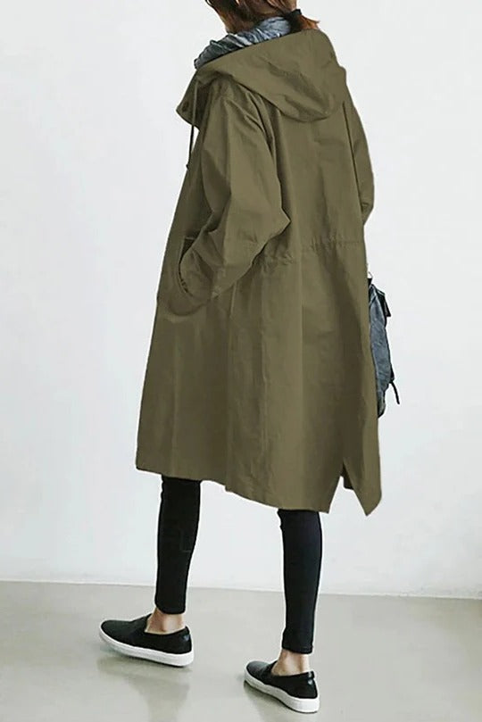 Women's Stylish Hooded Trench Coat
