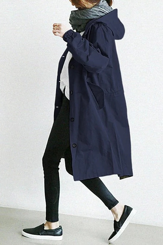 Women's Stylish Hooded Trench Coat