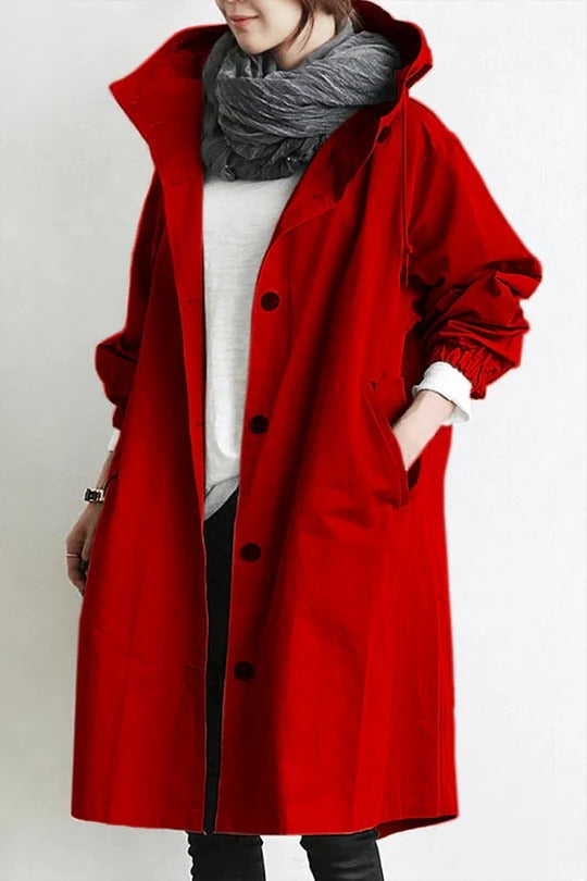 Women's Stylish Hooded Trench Coat