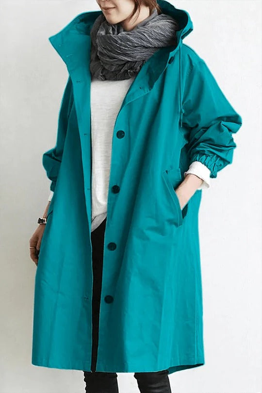 Women's Stylish Hooded Trench Coat