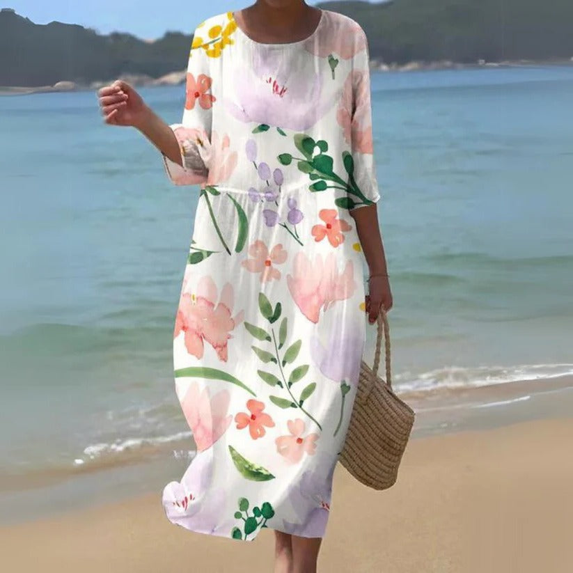 Women's Flowy Midi Dress for Effortless Style and Comfort