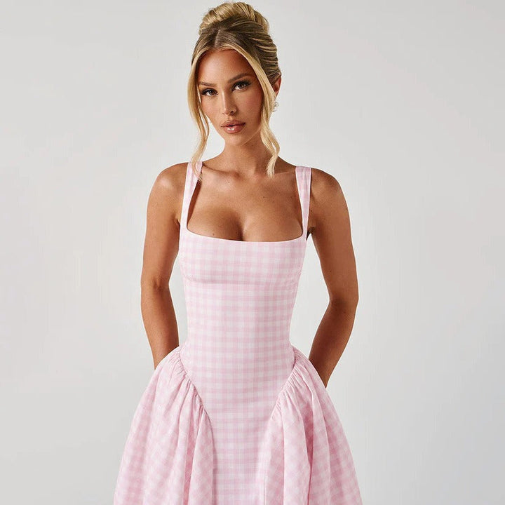 Women's Square Neck Midi Dress for Effortless Style