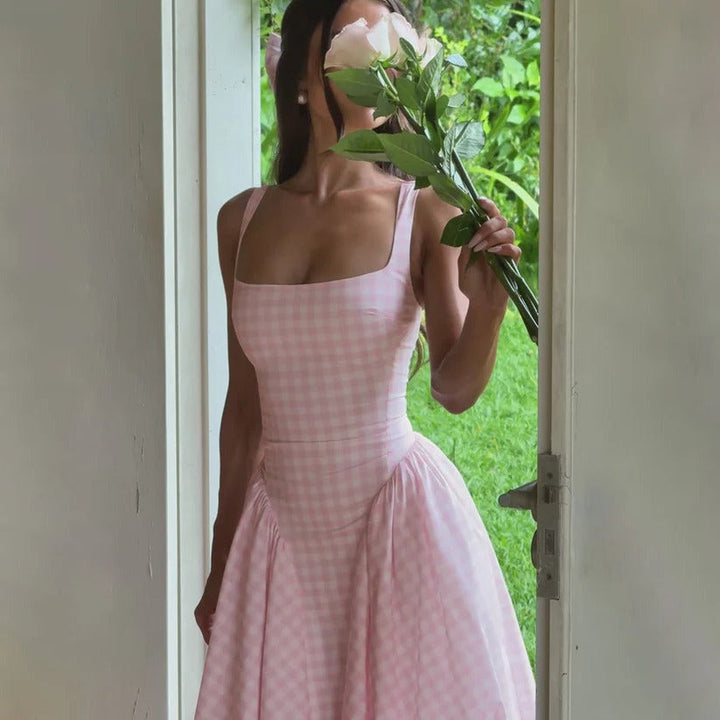 Women's Square Neck Midi Dress for Effortless Style