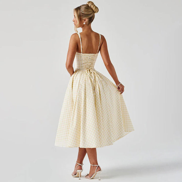 Women's Square Neck Midi Dress for Effortless Style