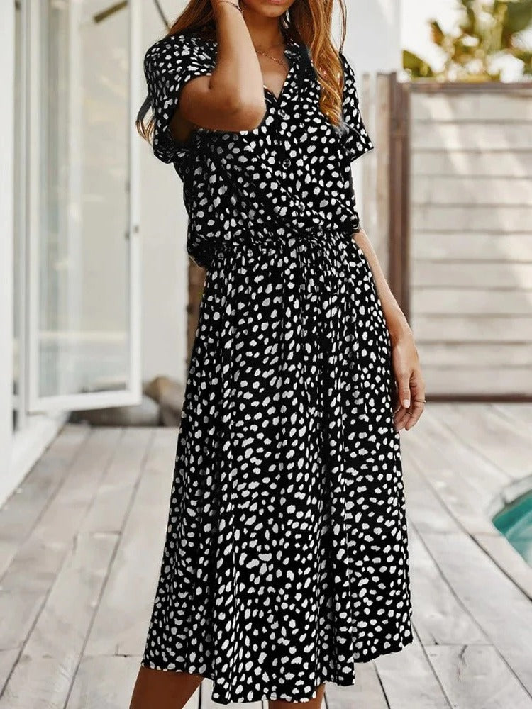 Women's Short Sleeve Midi Dress