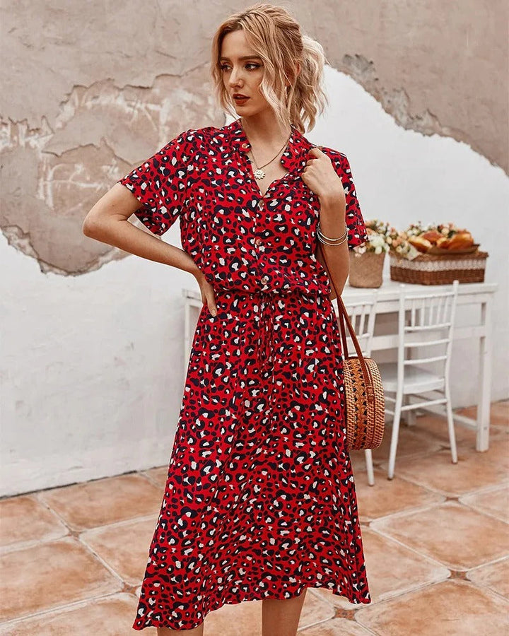 Women's Short Sleeve Midi Dress