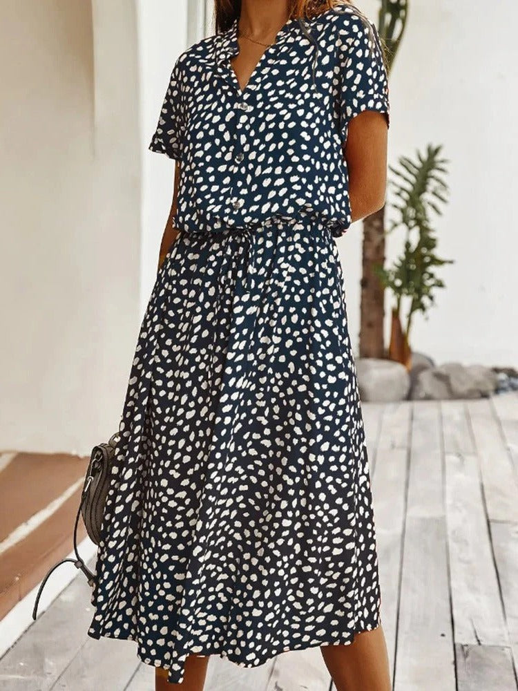 Women's Short Sleeve Midi Dress