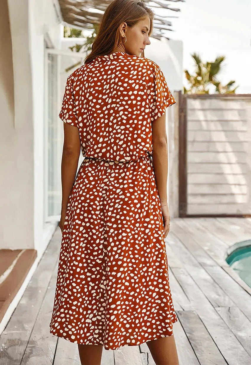 Women's Short Sleeve Midi Dress