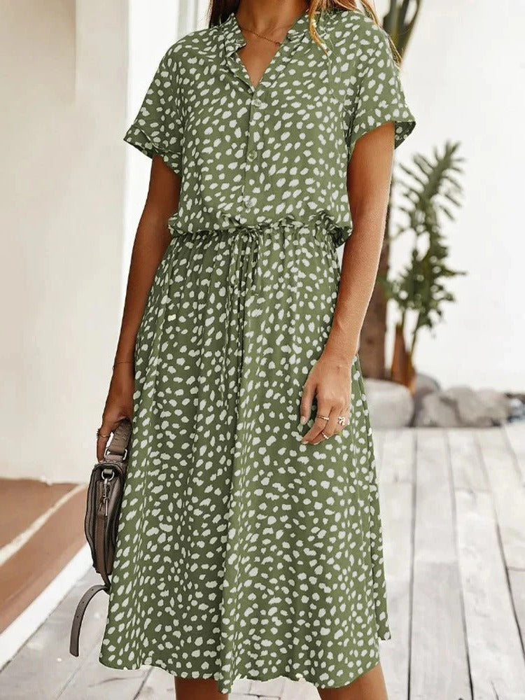Women's Short Sleeve Midi Dress