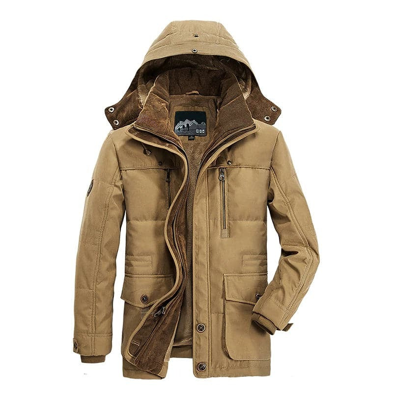 Men's Insulated Outdoor Coat - Structured Winter Fit with Pockets