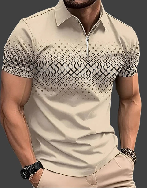 Men's Checked Casual Polo Shirt
