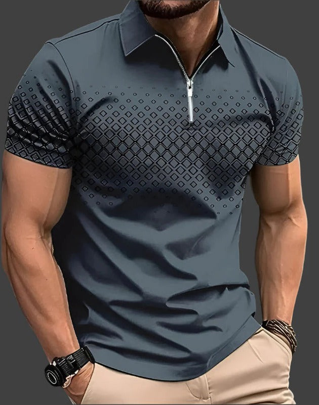 Men's Checked Casual Polo Shirt