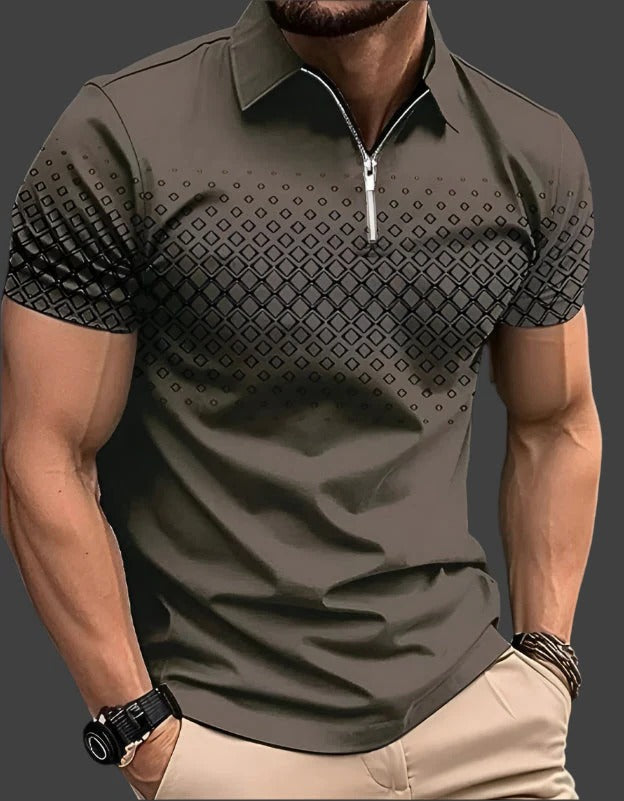 Men's Checked Casual Polo Shirt