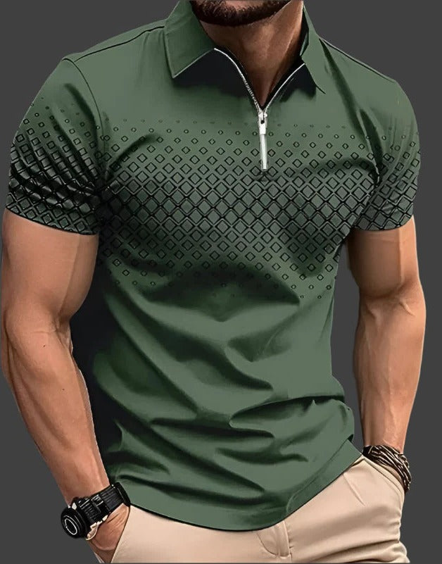 Men's Checked Casual Polo Shirt