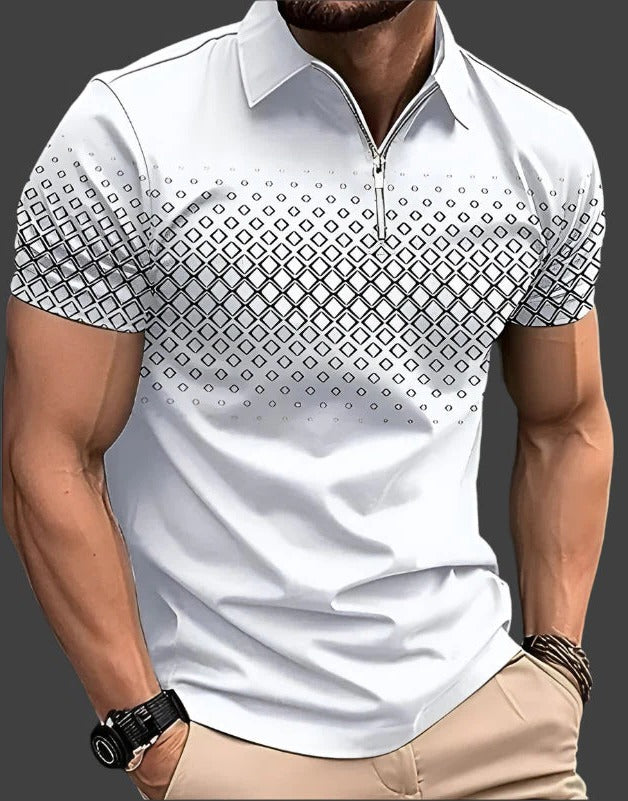 Men's Checked Casual Polo Shirt