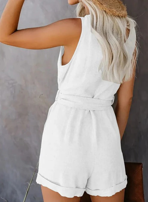 Women's Casual Short Jumpsuit with Pockets