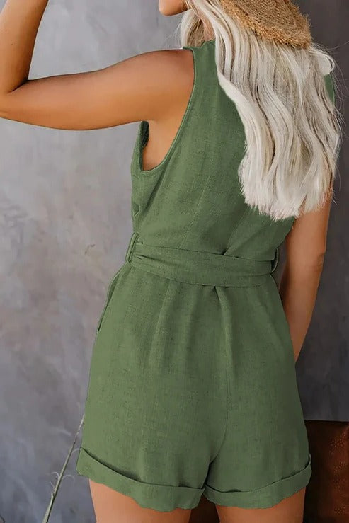 Women's Casual Short Jumpsuit with Pockets