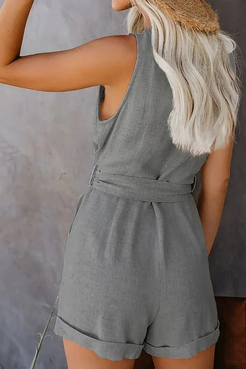 Women's Casual Short Jumpsuit with Pockets